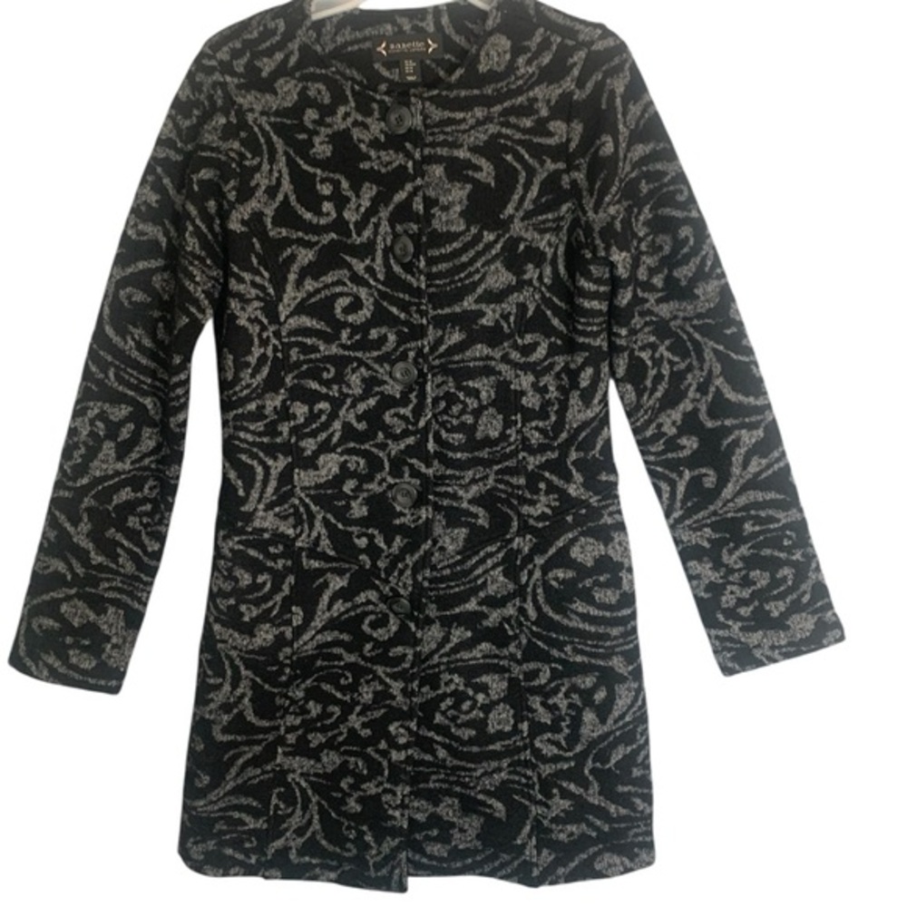Nanette Lepore Jaquard Knit Sweater Jacket Size Medium Wool